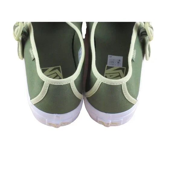 Vans Women's Mary Jane Ballerina Green White Canvas adjustable Shoes Size 8 NIB - Picture 5 of 7